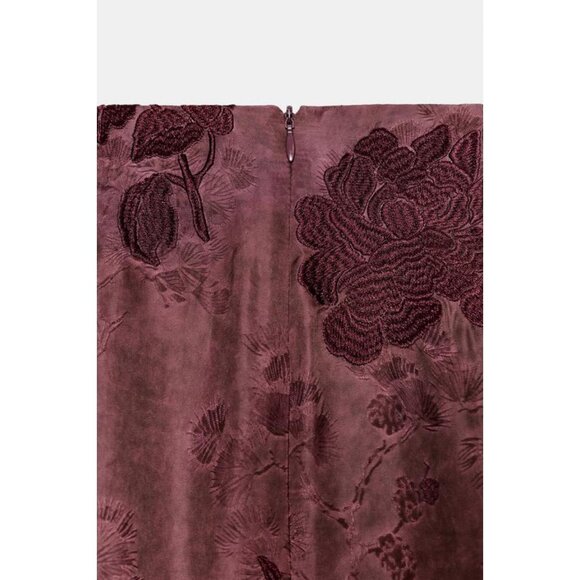 ZARA EMBROIDERED FRINGED WRAP SKIRT - Picture 6 of 6